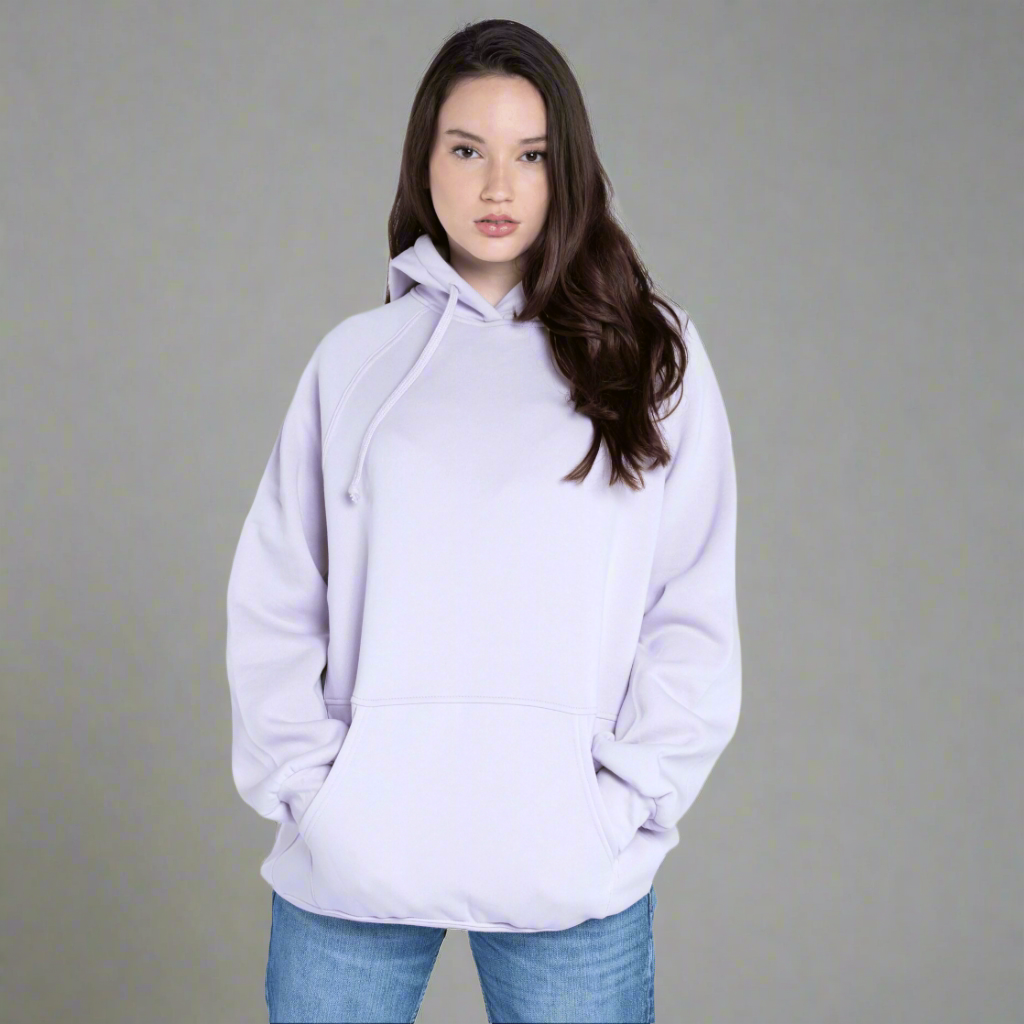 Women’s premium hoodie in soft, breathable fabric, featuring a relaxed fit, adjustable drawstring hood, and front pocket. Perfect for casual wear, offering both comfort and style.